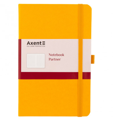 Книга записна Axent Partner 8201-08-A, A5-, 125x195 мм, 96 аркушів, клітинка, тверда обкладинка, жов