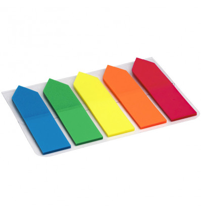 Закладки пластиковые Axent 2440-02-A, неонового цвета, стрелки, 5х12х50 мм, 125 штук
