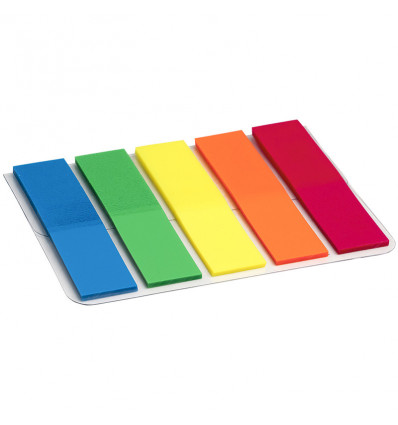 Закладки пластиковые Axent 2440-01-A, неонового цвета, прямоугольные, 5х12х50 мм, 125 штук