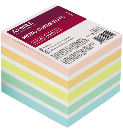 Бумага для заметок цветная AXENT Elite "Color” 8028-A, 90х90х70 мм, непроклеенная