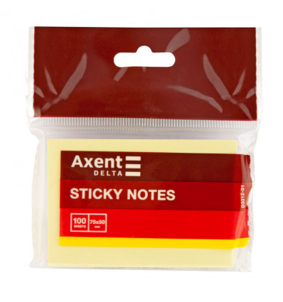 Стикеры Axent Delta D3312-01 50x75мм 100л желтый