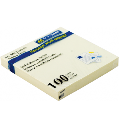 Блок паперу для нотаток PASTEL BM.2312-01, 76х76 мм, 100 арк., жовтий