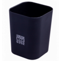 Стакан пластиковий для канц. приладдя, RUBBER TOUCH, чорний ( BM.6352-01 )