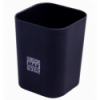 Стакан пластиковий для канц. приладдя, RUBBER TOUCH, чорний ( BM.6352-01 )