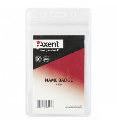 Бейдж Axent 4529-A вертикальний, замок zip lock, прозорий, 54х82 мм ( 4529-A )