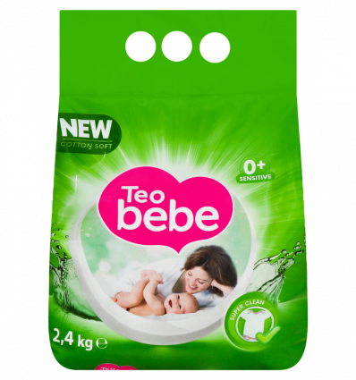 Пральний порошок для дитячих речей Teo Bebe Aloe Vera ручне прання автомат 2,4кг
