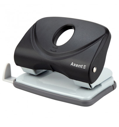 Дырокол Axent Welle-2 3820-01-A с пластиковым верхом, 20 листов, черный