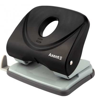 Дырокол Axent Welle-2 3830-01-A с пластиковым верхом, 30 листов, черный ( 3830-01-a )
