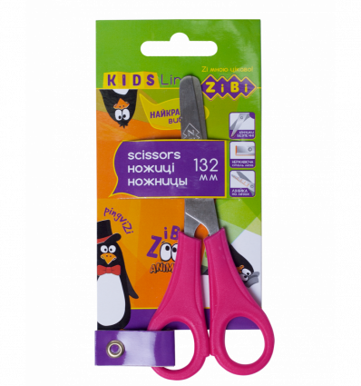 Ножницы детские с линейкой 132мм, розовые, KIDS Line ZB.5001-10