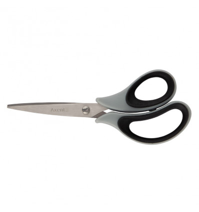 Ножиці Axent Duoton Soft 6101-01-A, 16.5 см, прогумовані ручки, сіро-чорні
