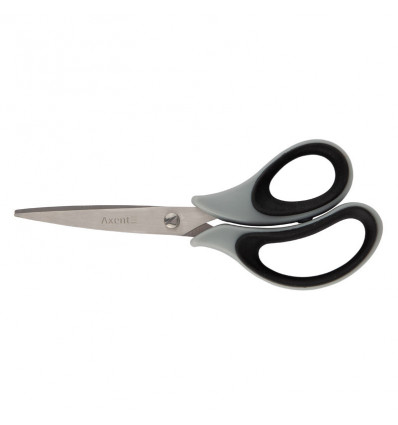 Ножницы Axent Duoton Soft 6101-01-A, 16.5 см, прорезиненные ручки, серо-черные ( 6101-01-A )