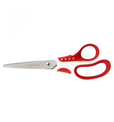 Ножиці Axent Shell 6304-06-A, 18 см, прогумовані ручки, біло-червоні