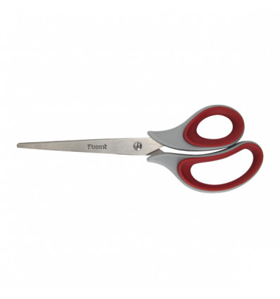 Ножницы Axent Duoton Soft 6102-06-A, 21 см, прорезиненные ручки, серо-красные