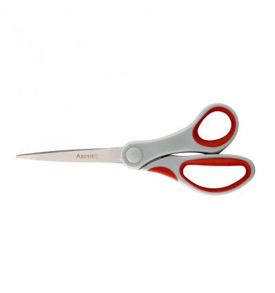Ножницы Axent Duoton 6302-06-A, 20 см, прорезиненные ручки, серо-красные