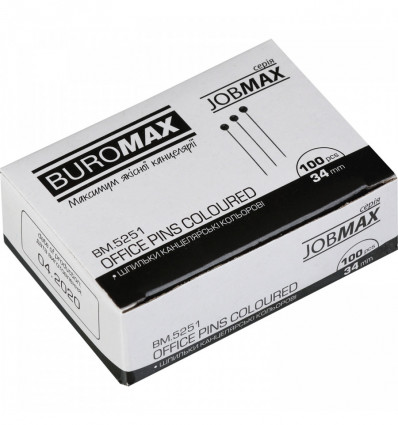 Шпильки кольорові, JOBMAX, 34 мм, 100 шт. в карт.коробці ( BM.5251 )