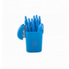 Степлер пластиковий МІНІ, RUBBER TOUCH, 12 арк., (скоби №24 26), 66x30x46 мм, блакитний