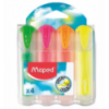 Текст-маркер FLUO PEPS Ultra Soft TRANSPARENT MP.745947, набор 4 шт., блистер, ассорти