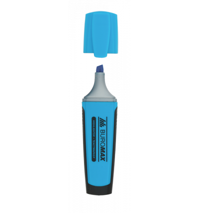 Текст-маркер, синий, 2-4 мм, с рез. вставками, водная основа, флуоресцентный