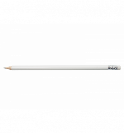 Олівець графітовий L2U, HB, білий, з гумкою, ( BM.8517 )