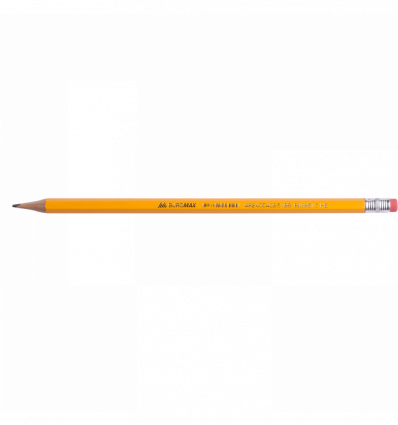 Карандаш графитовый, JOBMAX, НВ, с ластиком, желтый корпус, туба 144 шт. ( BM.8515 )