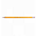 Олівець графітовий, JOBMAX, НВ, з гумкою, жовтий корпус, туба 144 шт.