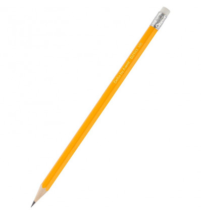 Олівець графітний Delta D2103 з гумкою, НВ, 100 штук, асорті, туба