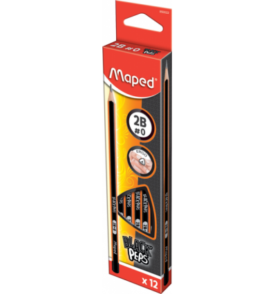 Олівець графітовий BLACK PEPS, 2B, без ластика ( MP.850022 )