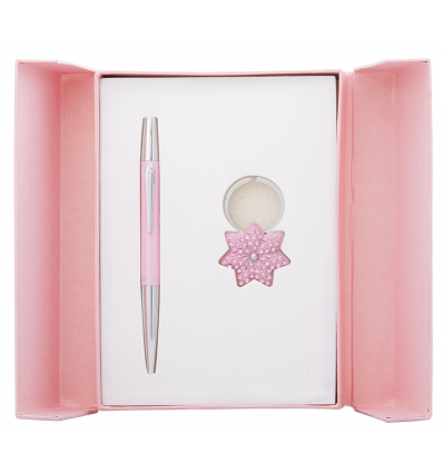 Набір подарунковий "Star": ручка кулькова + брелок, рожевий