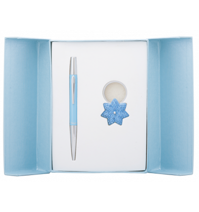 Набор подарочный "Star": ручка шариковая + брелок, синий