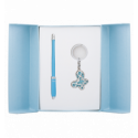 Набор подарочный "Night Moth": ручка шариковая + брелок, синий