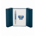 Набір подарунковий "Papillon": ручка кулькова + гачок д/ сумки, синій