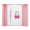 Набір подарунковий "Lightness": ручка (К) + гачок д/ сумки, рожевий