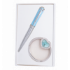 Набор подарочный "Crystal": ручка шариковая + крючек д/ сумки, синий