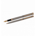 Комплект ручок (перо+кулькова) в подарунковому футлярі L, сталь