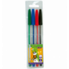 Шариковая ручка ZIBI KIDS Line набор 4шт в пенале