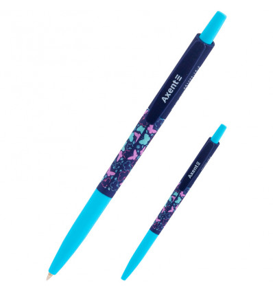 Кулькова ручка Axent Butterflies AB1090-18-A автоматична 0.5мм синя