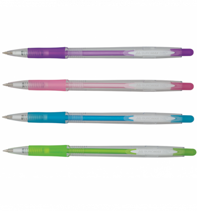 Шариковая ручка BUROMAX CRYSTAL PASTEL автоматическая 0.7мм синяя