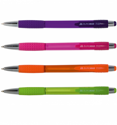 Шариковая ручка BUROMAX BRIGHT автоматическая 0.7мм синяя