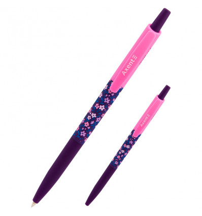 Шариковая ручка Axent Flowers AB1090-12-A автоматическая 0.5мм синяя