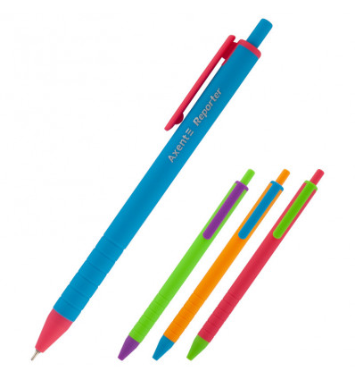 Ручка масляная автоматическая Axent Reporter Color AB1069-02-A, синяя, 0.7 мм