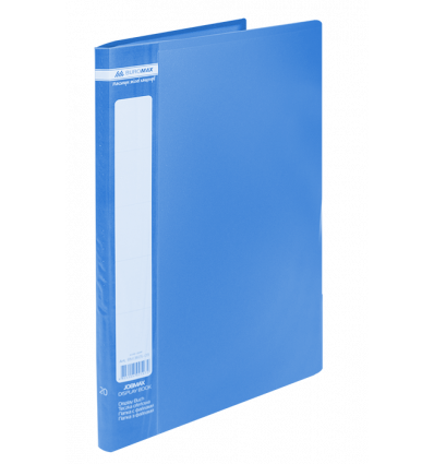 Папка пластикова з 20 файлами, JOBMAX, А4, синя