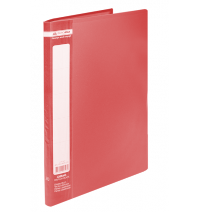 Папка пластиковая с 20 файлами, JOBMAX, А4, красная