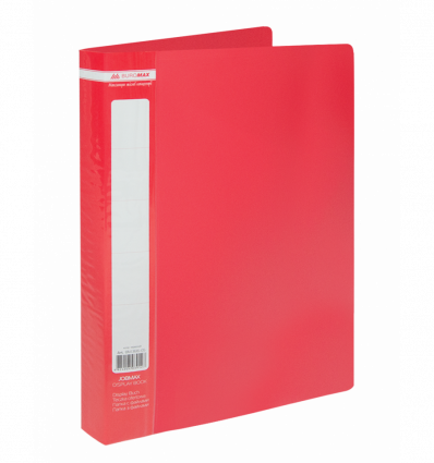 Папка пластиковая с 60 файлами, JOBMAX, А4, красная