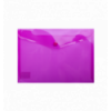 Папка-конверт, на кнопке, А5, глянцевый прозрачный пластик, фиолетовая
