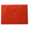 Папка-конверт, на кнопці, А5, матовий напівпроз.пластик, червона