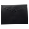 Папка-конверт, на кнопке, А5, матовый полупрозр.пластик, черная