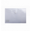 Папка-конверт, на кнопке, А5, глянцевый прозрачный пластик, прозрачная