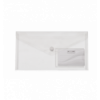 Папка-конверт TRAVEL, на кнопці, DL, глянцевий прозорий пластик, прозора