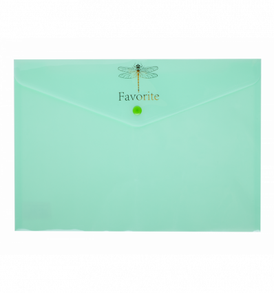 Папка-конверт на кнопці FAVOURITE, PASTEL, А4, м'ятна ( BM.3953-38 )