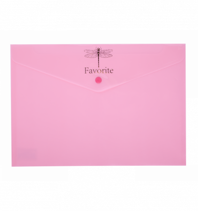 Папка-конверт на кнопці FAVOURITE, PASTEL, А4, рожева ( BM.3953-10 )